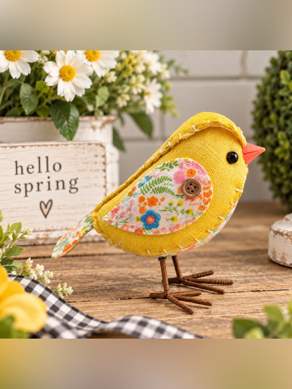 Spring Flower Birdy Bird Chick‎ Yellow Fabric Bird Decoration Target Spritz